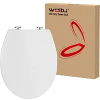Woltu Toilettendeckel WC Sitz Toilettensitz mit Absenkautomatik Harnstoffharze Oval