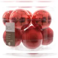 HHCP Weihnachtsbaumkugeln Glas Ø 6 cm 10 Stück weihnachtsrot matt/glänzend