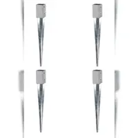 GAH Alberts Alberts 4 x Einschlag-Bodenhülse für Vierkantholzpfosten, 61 x 61 mm, Länge 750 mm, feuerverzinkt, zum Einbetonieren