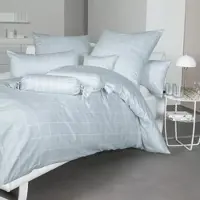 Janine Wendebettwäsche Karo Streifen modern classic Kissenbezug einzeln 40x40 cm | silber - grau