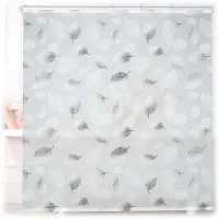 B2X Duschrollo Transparent Blattdesign, wasserabweisend, schnell trocknend, mit Abklappfunktion und Seilzug