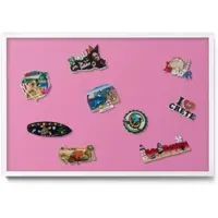 Tulup MAGNETTAFEL 60x40 cm Weißer Rahmen Pink