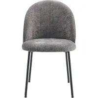 Idimex Esszimmerstühle CASSIE 2er Set grau - moderner Stuhl mit schwarzem Metallgestell, Polsterstühle mit Stoffbezug, Küchenstuhl