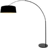 Steinhauer Schwarze Bogenlampe Luma Dark mit schwarzem Farbton Ø60 cm