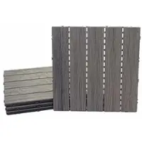 Proregal BERLINLODGE WPC Bodenfliese | 4x je BxT 50x50cm = 1qm | Holzoptik Balkon/Terrasse | 3D-Struktur linear | Antik-Braun