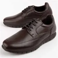 Purapiel Komodo Oxford Herrenschuhe aus Leder in Marron mit rutschfester Gummisohle und gepolsterter Innensohle