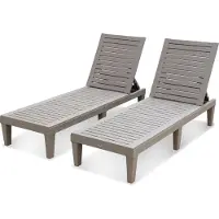 Sweeek - 2er-Set Sonnenliegen, Multipositionsliege - Grau