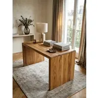 KADIMA DESIGN Schreibtisch BOHA Massiv-Holz Akazie Computertisch 140 cm breit Echtholz Design Ablage Büro-Tisch Landhaus-Stil
