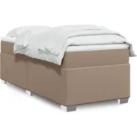 vidaXL Boxspringbett mit Matratze Cappuccino-Braun 90x200cm Kunstleder