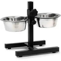 Relaxdays 2-tlg. Hunde Set Weiß,Schwarz,Silber