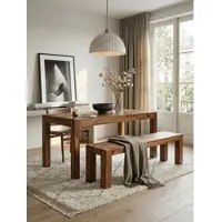 KADIMA DESIGN ESSZIMMERBANK MUMBAI Massivholz Landhausstil, Dunkelbraun 160x35x45 cm