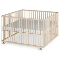 Sämann Laufgitter mit Matratze - natur - Premium Kollektion | Gr.: 120x120 cm