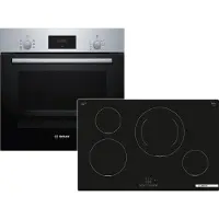 Bosch HBD231BR80 (HBF133BR0+PIE811BB5E), Zonen-Induktionskochfeld, 4 Zone(n), Glaskeramik, Schwarz, Berührung, 80,2 cm