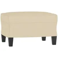 Décoshop26 - Fußhocker/Betthocker 60 x 50 x 41 cm cremefarbener Stoff und Sperrholz DEC030142