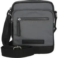 The Chesterfield Brand C48.1801 Leather Shoulder Bag Nylon Wax Pull Up Karlstad Light Grey