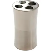 Bagnoxx Zahnbürstenhalter Einsatz Edelstahl Grau Silber 11,5cm Höhe, 6,5cm Durchmesser, Zahnbürstenaufbewahrung, Zahnputzbecher
