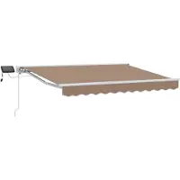 vidaXL Manueller Markisenrahmen mit LEDs Taupe 3,5 x 2 m