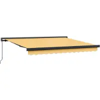 vidaXL Ausziehbare Markise Sand 400 x 300 cm Leinen und Aluminium