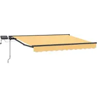 vidaXL Manueller Markisenrahmen mit LEDs Sand 2,5 x 2 m