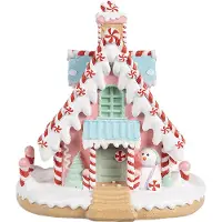 Clayre & Eef Lebkuchenhaus 16x13x15 cm Rosa Kunststoff