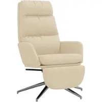 vidaXL Relaxsessel mit Fußteil Creme Stoff