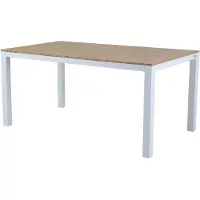 Axi Suvi Gartentisch in Teakholzoptik | Wetterfester Esstisch für Garten / Terrasse / Außenbereich Aluminiumgestell mit Polywood-Tischplatte | Esstisch für 6 Personen | 160 x 90 x 74 cm