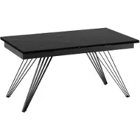 STONES Match 1 - Ausziehbarer Tisch (160/240 x 90 cm) aus schwarzer Keramik