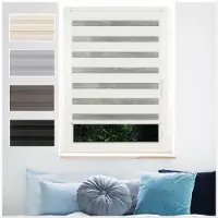Ondeco Fensterrollo Doppelrollo Klemmfix ohne Bohren mit Seitenzug Farbe: Weiß, Größe: 90x210 cm