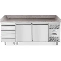 Hendi Pizzatisch zweitürig + 7 Schubladen 485 l