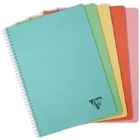 Clairefontaine 5x Linicolor ESSENCE, Spiralbuch A4, 90 Blatt liniert mit Rand 90g, Doppelspiralbindung, Einband aus gerilltem PP - Sortiert 327146C