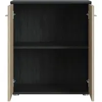 CARO-Möbel Kommode Sideboard Schrank TOMMY Esche grau/Sonoma Eiche, Anrichte mit 2 Türen inklusive Einlegeboden