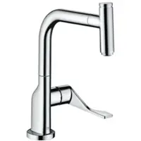 Hansgrohe AXOR Citterio DN15 Einhebel-Küchenmischer Select 230 mit Ausziehauslauf, 39861330, Farbe: Polished Black Chrome