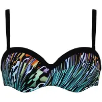 Naturana Badmode Gemoldefer Bikini BH Dames | Grösse: 42C | Farbe: Schwarz/Mehrfarbig