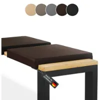Lycce Bankauflage BRAUN Klemmkissen Sitzkissen zum fest klemmen mit 2 Leisten 37cm Klemmtiefe Kunstleder 100.000 Scheuertouren