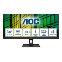 AOC E2 U34E2M/BK, 86,4 cm (34"), 3440 x 1440 Pixel, UltraWide Quad HD, LED, 4 ms, Schwarz