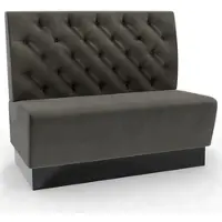 BIG Möbel Gastro Sitzbank Amsterdam | 120 cm breit | Samtstoff in Anthrazit | Chesterfield | Dinerbank