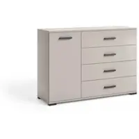 Masseno Kommode ALBANO 120 cm Sideboard mit 4 Schubladen und 1 Türen für Wohnzimmer Schlafzimmer Modern 120x40x83 cm Kaschmir