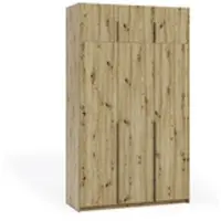 Masseno Drehtürenschrank AMARA 148/250/58cm 3-türig Eiche Artisan