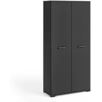Masseno Drehtürenschrank ALBANO 90/186/56cm 2-türig Schwarz