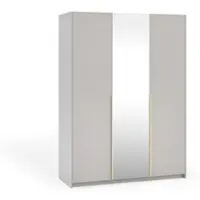 Masseno Drehtürenschrank THALIA 148/204/58cm 3-türig mit Spiegel Kaschmir