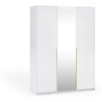 Masseno Drehtürenschrank THALIA 148/204/58cm 3-türig mit Spiegel Weiß