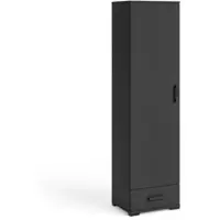 Masseno Drehtürenschrank ALBANO 50/186/40cm 1-türig Schwarz