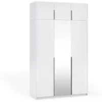 Masseno Drehtürenschrank THALIA 148/250/58cm 3-türig mit Spiegel Weiß