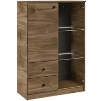 Masseno Kommode NESTOS 80 cm Sideboard mit 2 Schubladen und 2 Türen für Wohnzimmer Schlafzimmer Modern 80x40x120 cm Braun