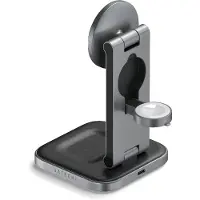 Satechi 3-in-1 Foldable Qi2 Charging Stand | Faltbares kabelloses Ladegerät - MagSafe und Qi2 kompatibel