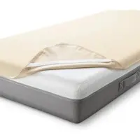 Sleezzz Basic Molton Matratzenschutz 160 x 200 cm, Matratzenschoner aus 100 % Baumwolle, Naturfarben , Fixspann