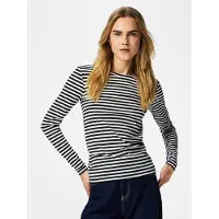 Pieces Pclaya Streifen Oberteil Mit Langen Ärmeln | Schwarz | XL