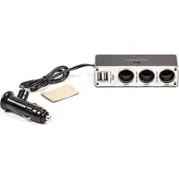 All Ride Kfz-Ladegerät USB 2 USB-Anschlüsse Zigarettenanzünder Splitter 12/24V Schwarz/Weiß