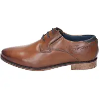 Bugatti Herren Echtleder Halbschuh Schnürer cognac, Herren:46 EU