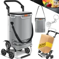 Kesser Einkaufstrolley Treppensteiger mit Kühlfach klappbar mit 56L Kapazität und belastbar bis 50kg 3in1 Trolley Sackkarre & Umhängetasche Faltbarer Einkaufswagen inkl. Einkaufschip